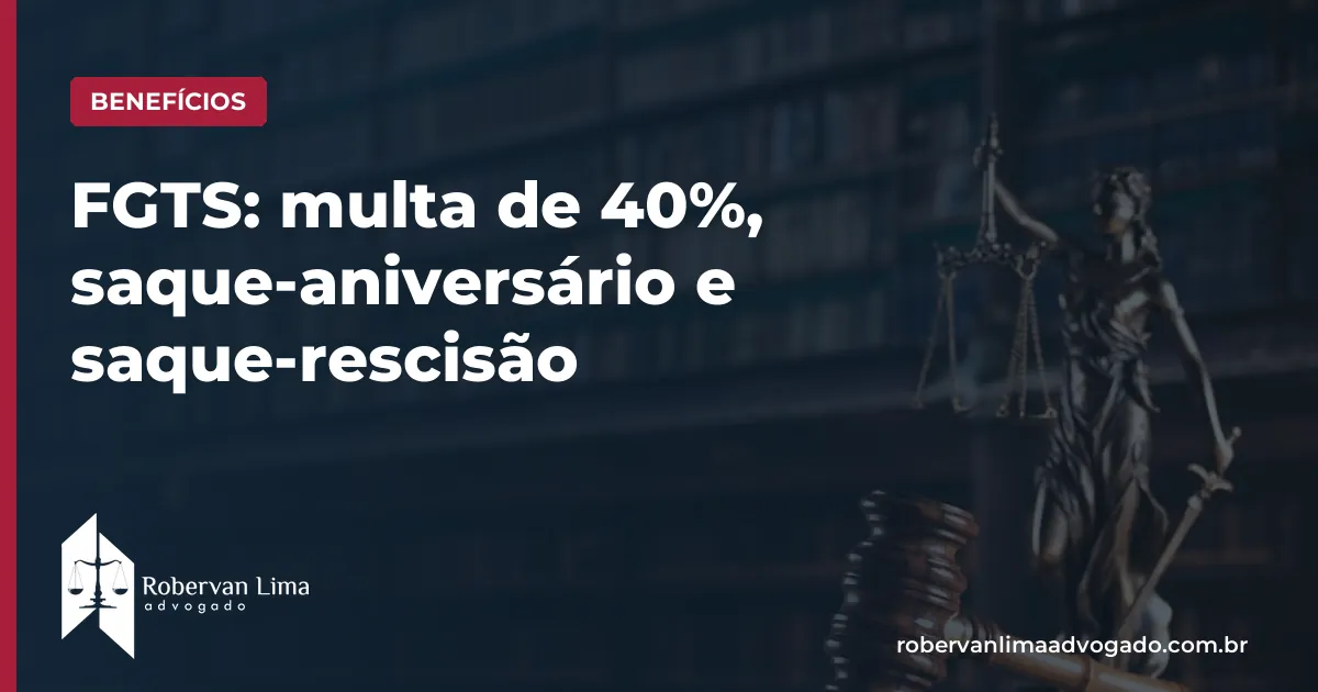 FGTS: multa de 40%, saque-aniversário e saque-rescisão